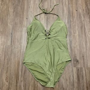 Green one piece swimsuit